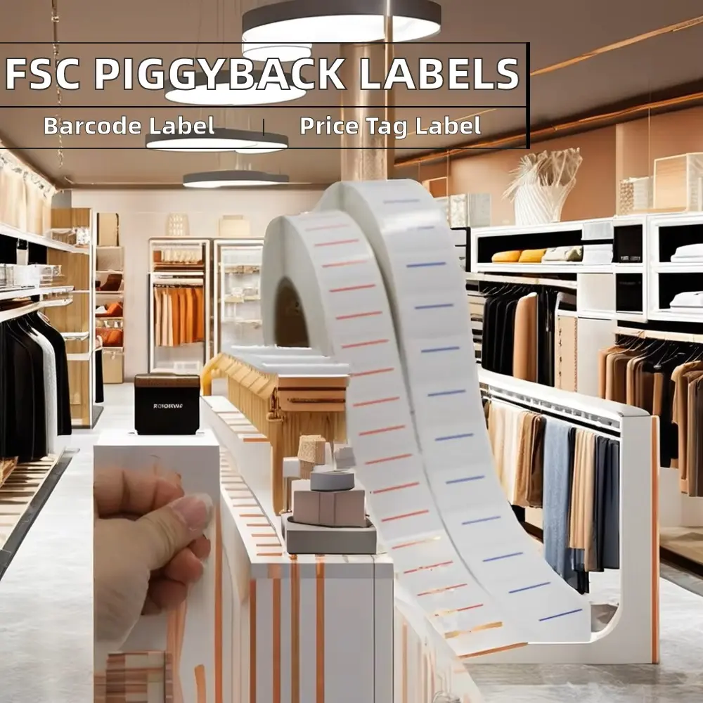 Certification piggyback labels blue line three-layer glossy finish ( (4)