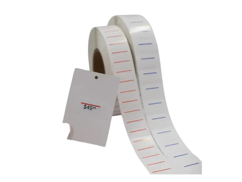 Certification piggyback labels blue line three-layer glossy finish 37x21