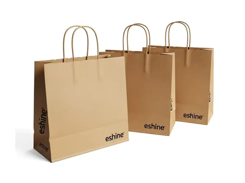 High-Quality Custom Kraft Paper Bags with Handles for Food
