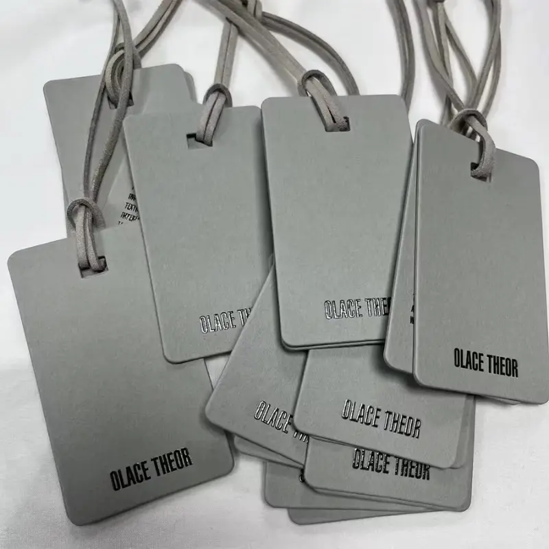 Custom Recycled Embossed Hang Tags for Clothing Brand Labels (2)