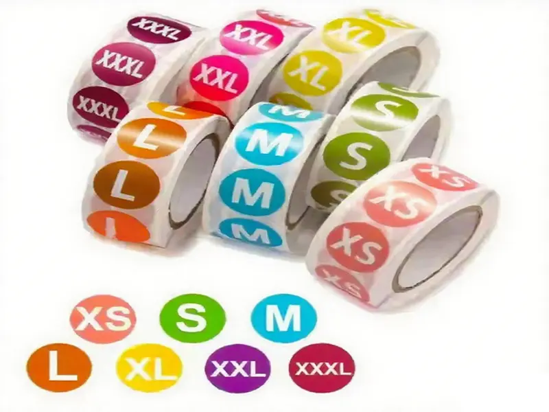 Custom Waterproof Round Size Sticker Labels for Apparel