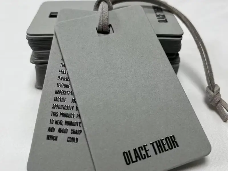 Custom Recycled Embossed Hang Tags for Clothing Brand Labels
