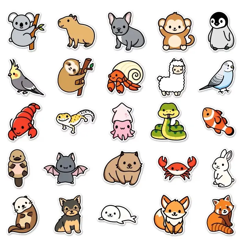 Hot selling custom cartoon animal labels cute stickers factory price (3)