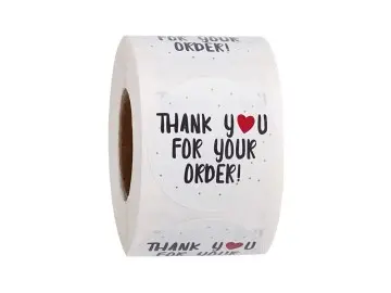 Custom waterproof adhesive "Thank You" vinyl sticker roll for crafts