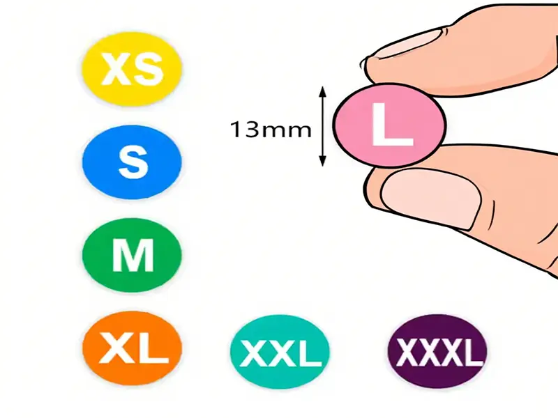 Wholesale Custom Waterproof Size Stickers for Clothes & Hats