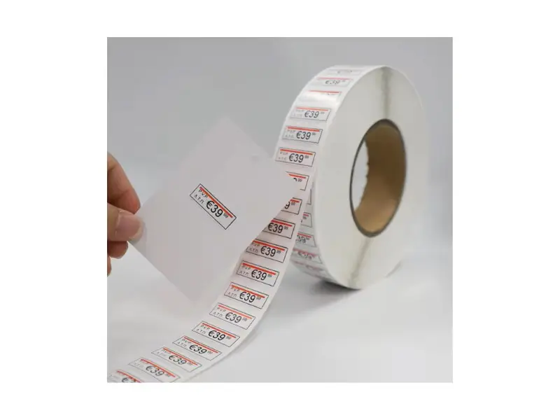 Custom 2/3 layer adhesive piggyback labels roll for hangtags